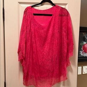 Vibrant Pink Sheer Blouse